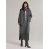 ELLE Women's Lambswool Fringe Double-Faced Coat