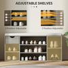 Shoe Storage Bench With Cushion Grey