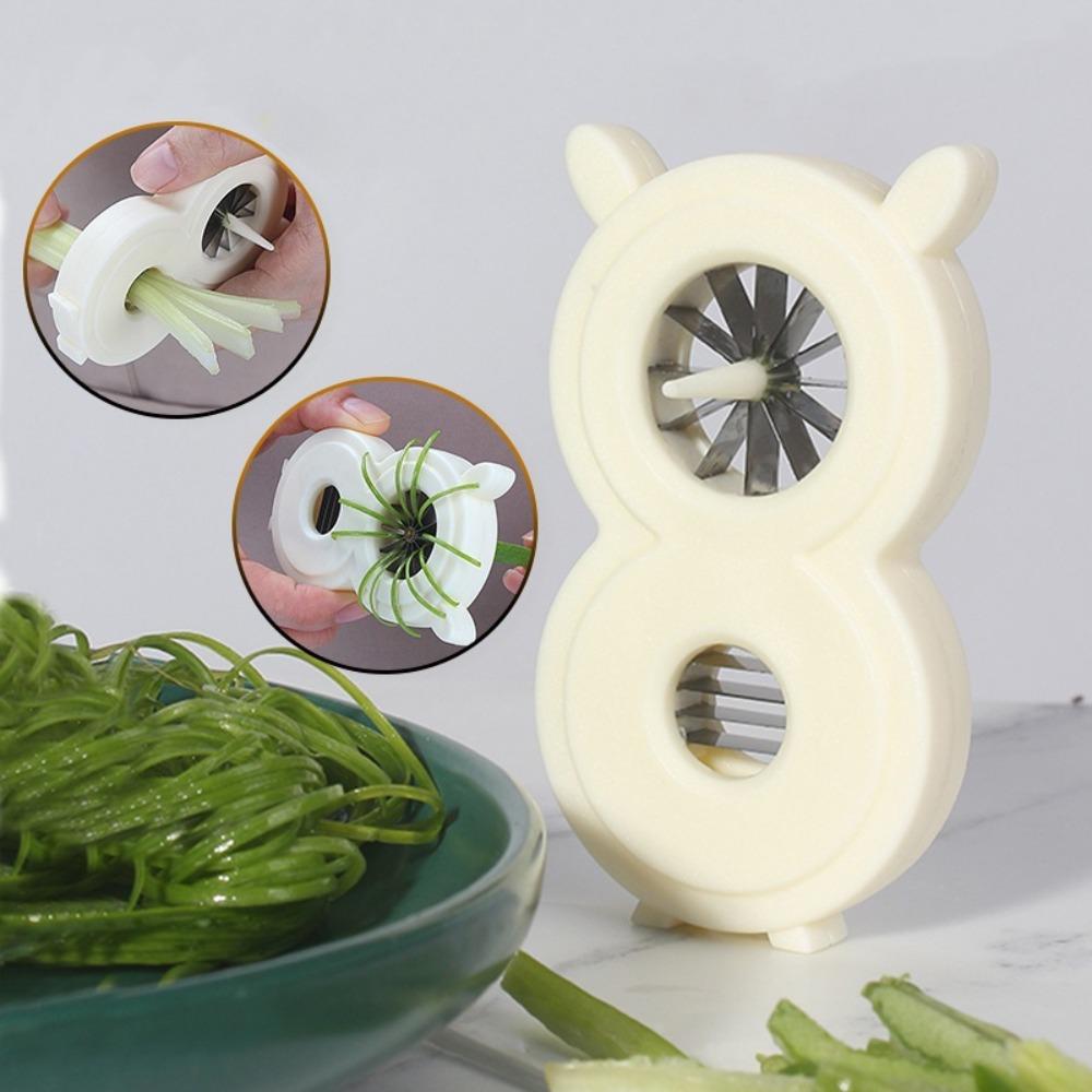 Effort-saving Scallion Slicer Bear Shape Green Onion Cutter Spring Chives Shredder Cook