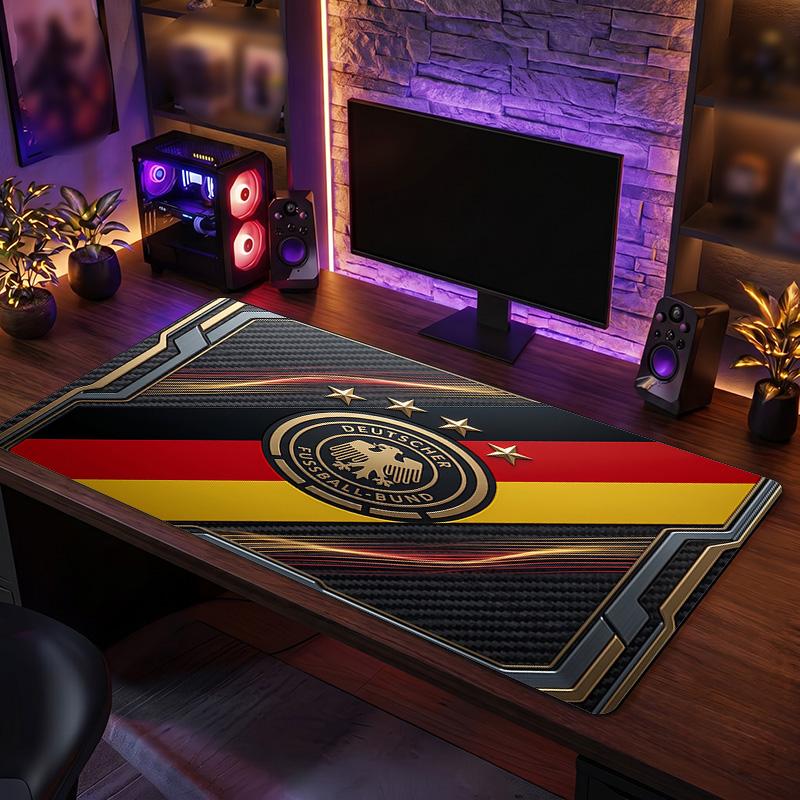 Germany Football Crest Mouse Pad, Extended Non Slip Rubber Desk Mat for Gaming Office Laptop Fan Gift