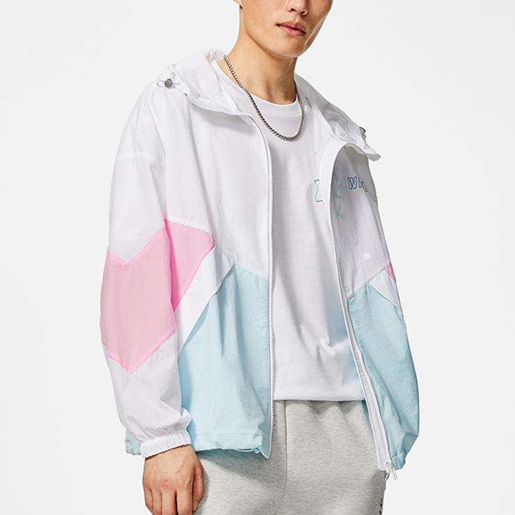 Li-Ning Loose-Fit Color-Block Hooded Jacket Men Jackets White AFDSC41-3