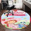 1pc Strawberry Princess3 Design Printed Area Round Carpet for Bedroom Living Room Home Decor Rugs Mat Non Slip Mat Rug for Bedside