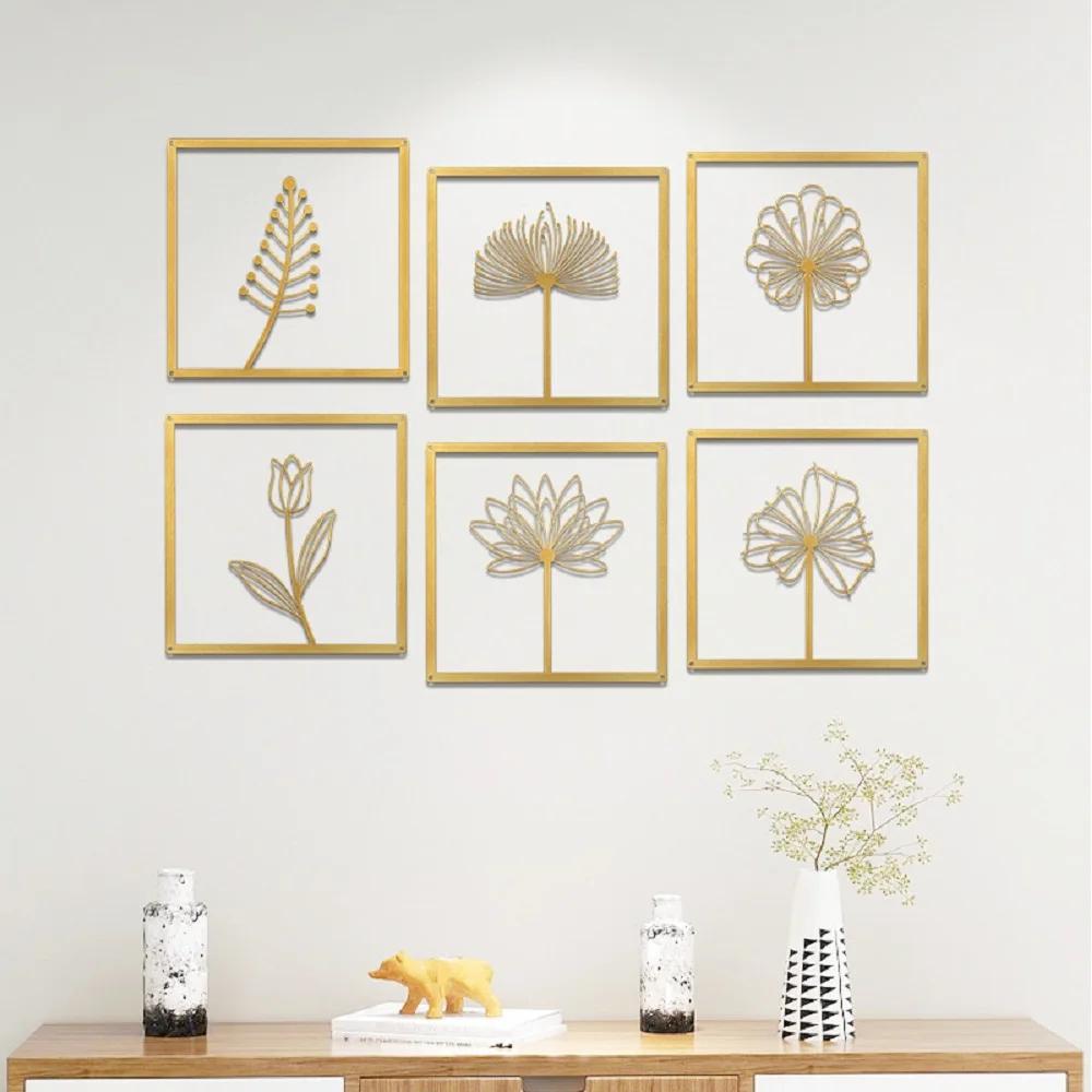 Metal Iron Art Leaf Mural Nordic Wall Pendant Light Luxury Hanging Decoration Crafts Household Creative Hanging Decorations New