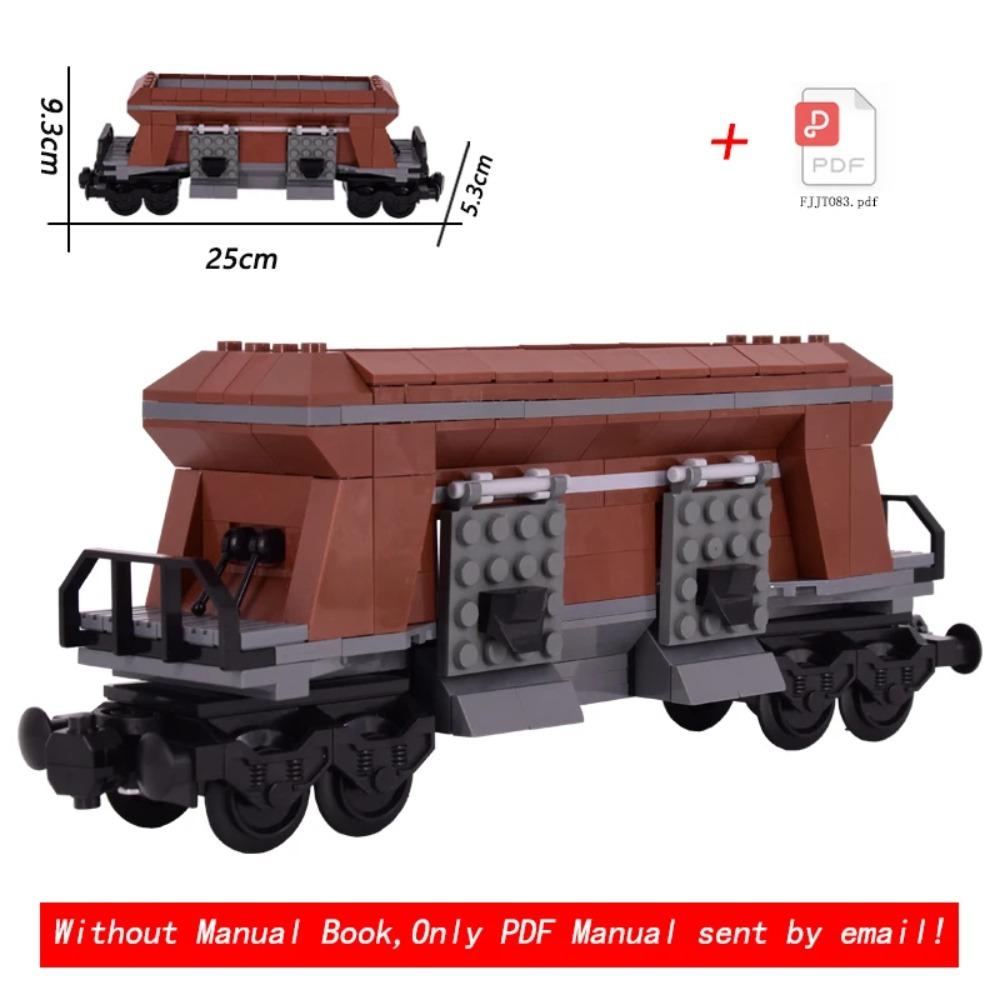 NEW MOC Brown Retro Train Freight Car Brick Set, Closed Box Wagon MOC Kit, Hobby Collectible Toy, Compatible Building Blocks