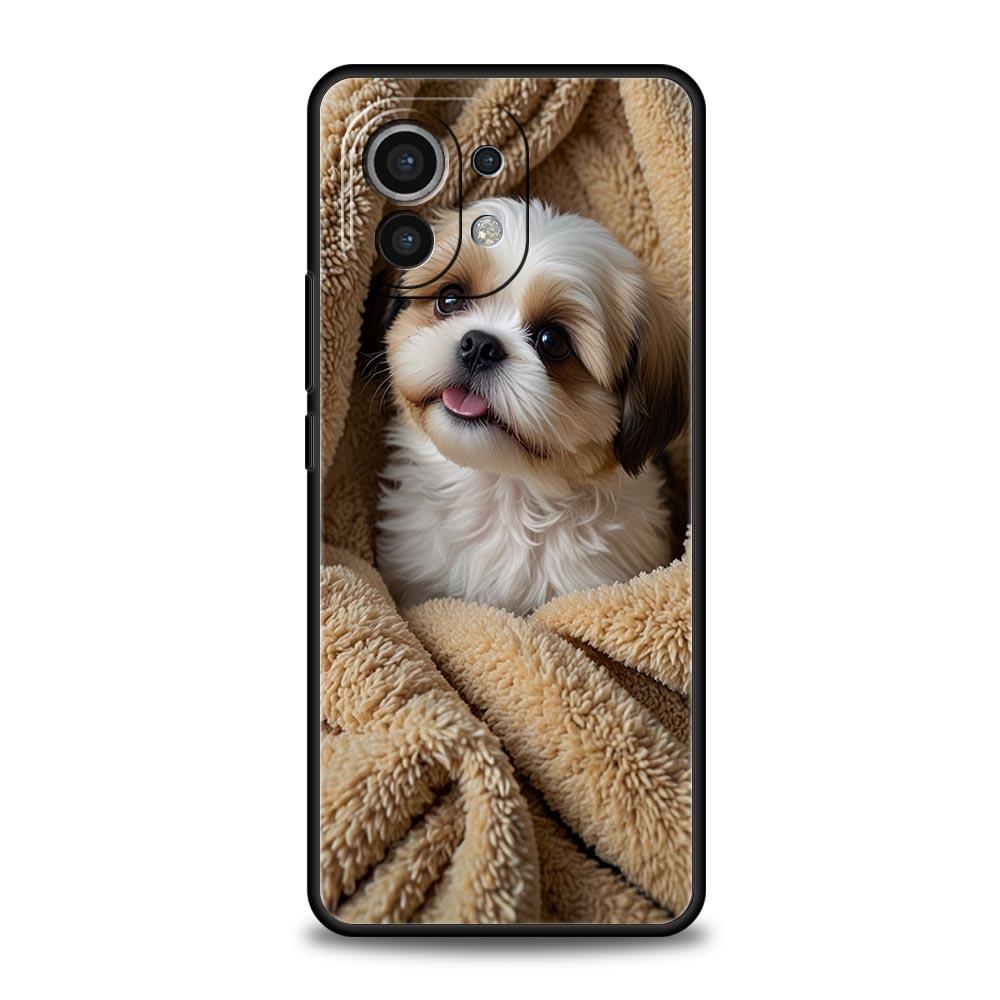 Phone Case For Xiaomi Mi 15 14 13 12 11 Lite 14T 13T 12T 11T Pro Poco X7 X6 X5 X3 Pro F6 F5 F4 Cover Shih Tzu Painting Cute