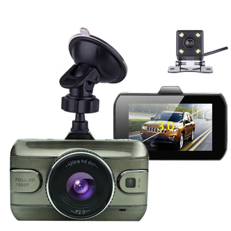 Buy 3 Inch Dual Lens Car Dvrs Full HD 1080P Car Dvr Video Recorder Car