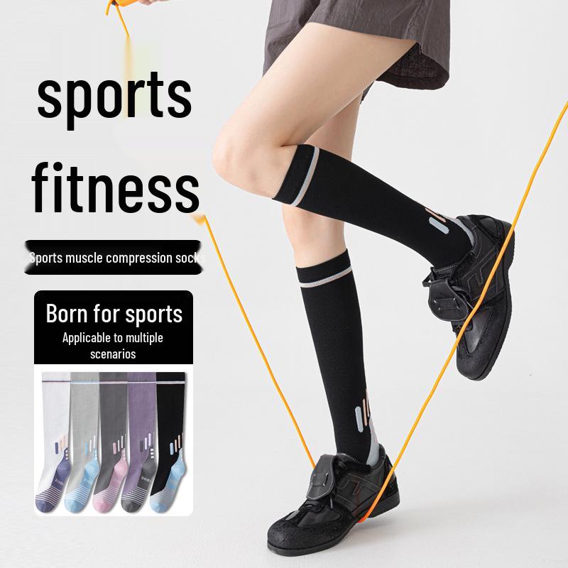 Women's Low-Pressure Calf Compression Socks for Fitness & Sports - Jump Rope, Running, Tennis, Mountaineering, Badminton