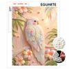 5D Pearl Painting Kit Framed with Cockatoo Bird and Flowers Sparkling Bead Art Canvas DIY Relaxing Craft for Wall Decor Gift Home Artwork