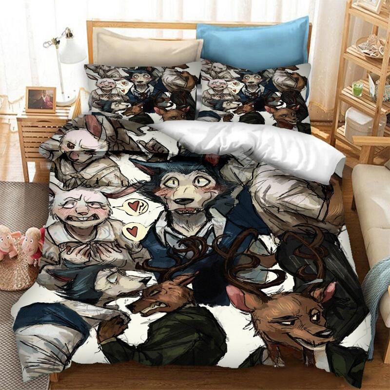 

Anime BEASTARS 3D Print Bedding Set Duvet Covers Pillowcases 2/3 Piece Comforter Bedding Sets Bedclothes Bed Linen Home Textiles EU single(135x200cm)