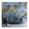 Wallpaper 3d Golden Leaves Marble Mural Bedroom Kitchen Decoration Living Room Tv Backdrop Mural