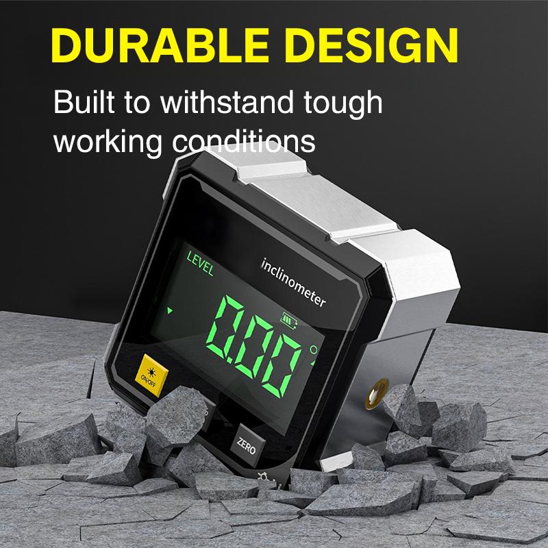 Woodworking Tools 4-sided Magnetic Dual Laser Inclinometer Digital Angle Measuring Instrument with Tilt Measurement Laser Level
