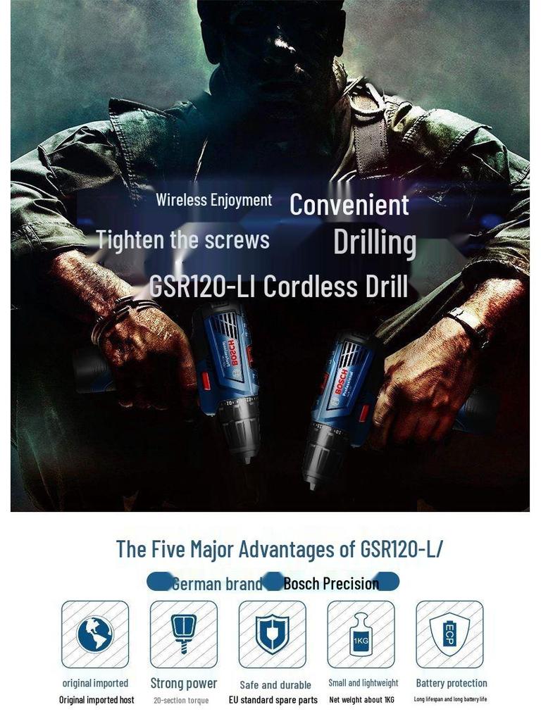 Bosch 12V Cordless Drill & Electric Screwdriver GSR120-LI