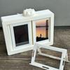 Rotating Photo Frame Page-Turning 12-Card Holder Picture Frame 360-Degree Rotate And Turn Pages Photo Holder for Desktop Vertical Display