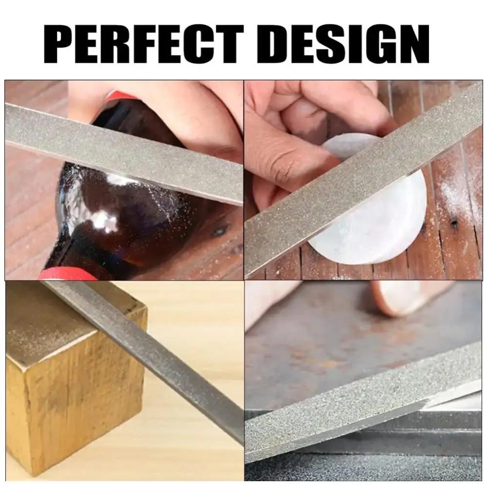 Plastic Handle Flat File 6 Inch File Handles Hand Tools Diamond Needle Files  Glass