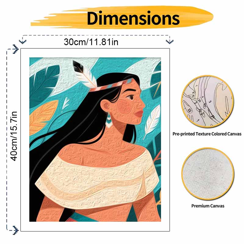 Disney Pocahontas Native American Tribal Girl Paint by Numbers Painting Art Kit Home Decor Gift