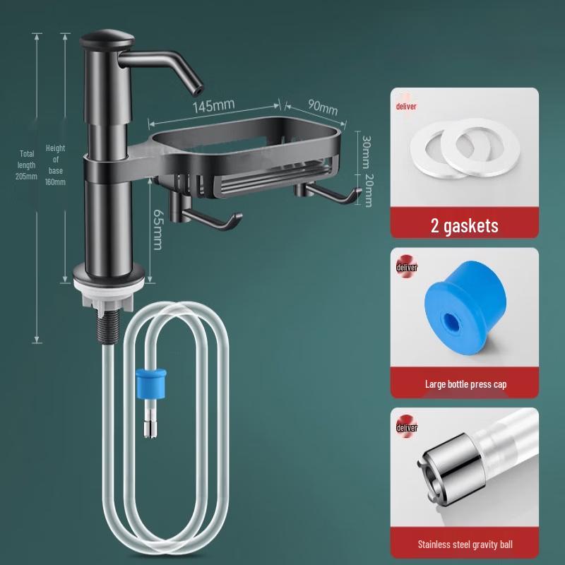 TLXT Sink Dish Soap Dispenser with Storage Rack