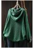 Women's Retro Ethnic Drawstring Hooded Appliqué Knit Cotton Sweater - Loose Plus Size for Spring & Autumn