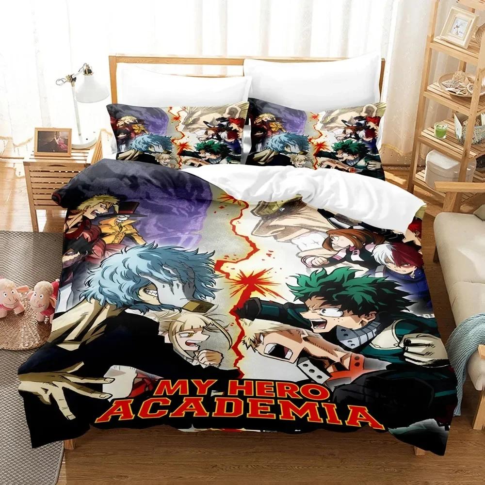 My Hero Academia Bettwäsche-Set Japan Anime Bequeme Bettbezüge Einzelbett Doppelbett Queen-Size Twin-Size Vollgröße Bettbezug Jugendzimmer