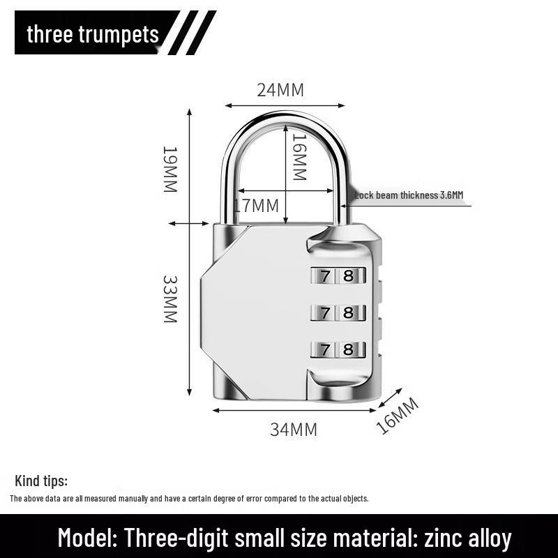 Waterproof Rustproof Anti-theft Padlock for Suitcases, Lockers, Schoolbags, Bike Frames, Helmets, and Gym.