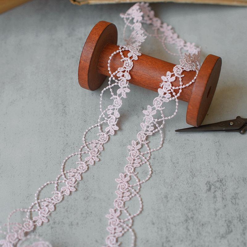 Colorful 2cm Floral Polyester Lace Trim for DIY Clothing Accessories