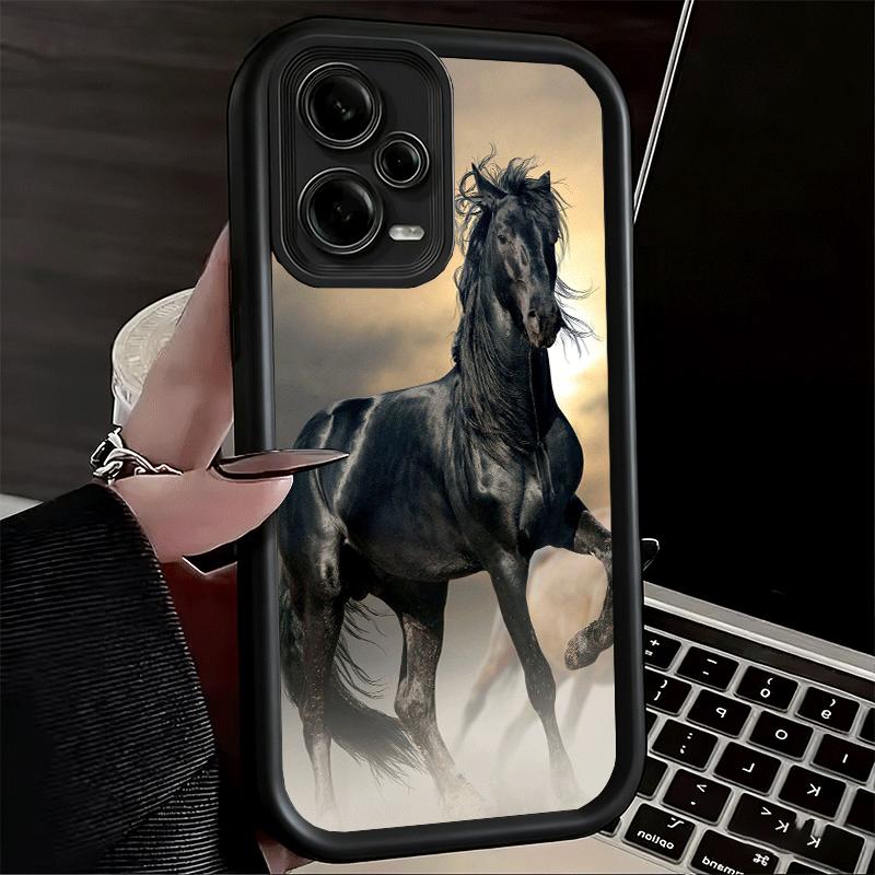 Phone Case for Xiaomi Redmi Note 15 14 13 Pro Plus Black Horse Galloping Shell 12S 11 11S 11T 5G 14S Soft Silicone Funda