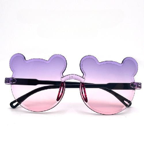 1Pc Outdoor Travel Skiing Sunglasses Cartoon Bear Sunglassess for Boy Girl Children Rimless Casual Sunglasses UV400 Fashionable