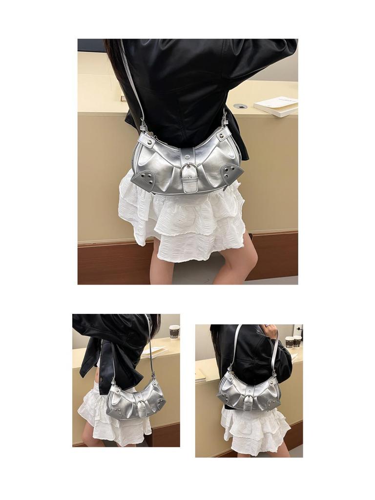 2026 Koreanischer Stil Damen Umhängetasche aus weichem Leder Motorradtasche