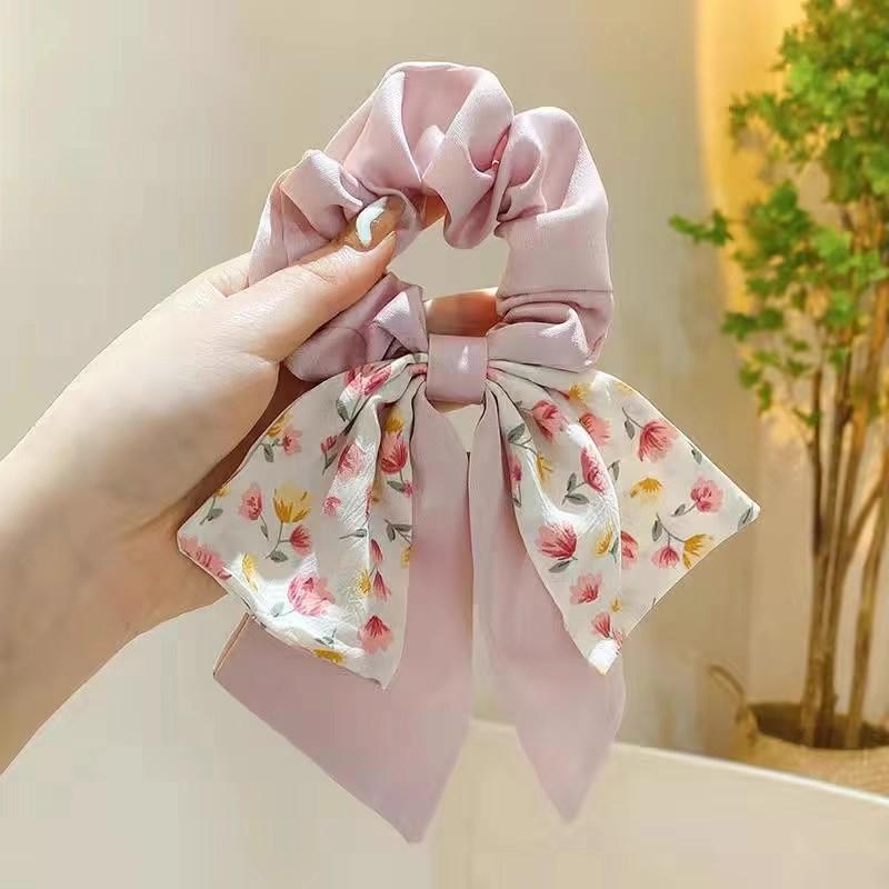 Small fresh commoner bow headband hair band women's 2025 pastoral streamer simple hair tie headband headdress