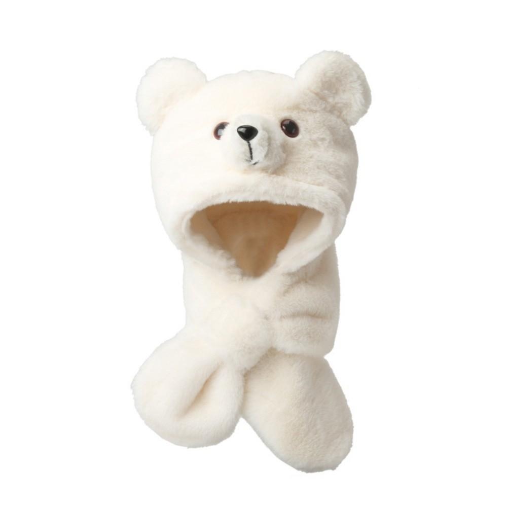 Pogrubiona Zintegrowana Czapka z Szalikiem dla Dzieci Miękkie Misie Nauszniki Czapka Nowa Zimowa Czapka Beanie Dziecko