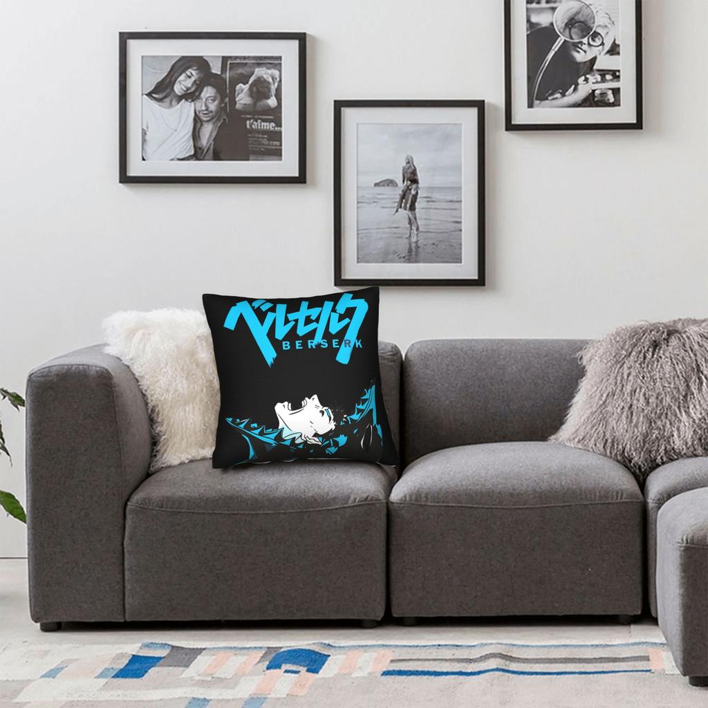B-Berserks Pillow Cover Cute Funny Pillow Case For Living Room Chair Soft Pillowcases Birthday Gift