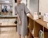 Women's Plus Size Summer T-shirt Dress: Loose Over-the-Knee Slit Skirt & Long Top Base Layer