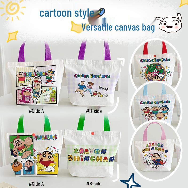 Cartoon Crayon Shin-chan Canvas Tote Bag for Kids & Women