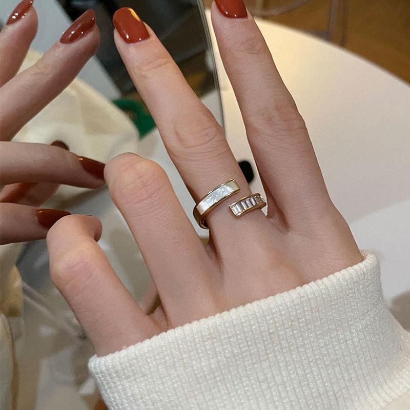 Trendy Women s Korean-Japanese Retro Zirconium Cross Ring: Adjustable, Simple Hip Hop Style, Perfect for Index Finger Adjustable Open