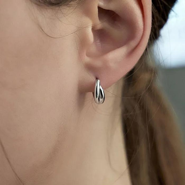 Double Pipe Combination 14K/Silver Post One-Touch Ring Earrings