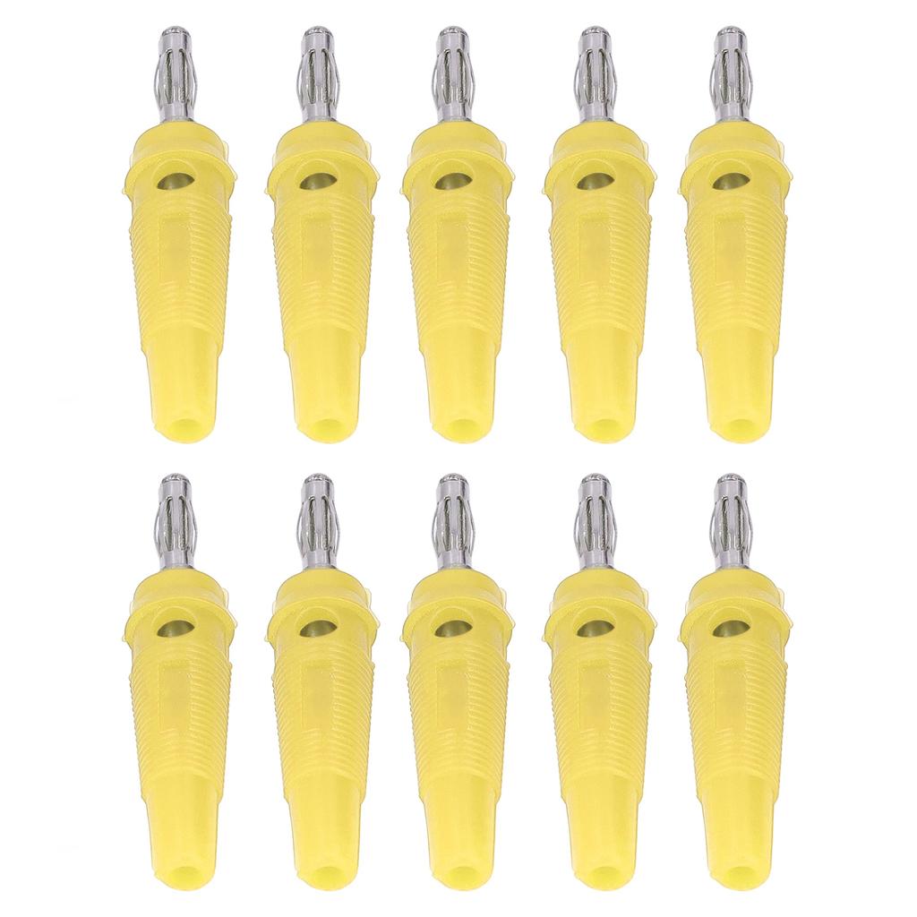 10pcs Set 4mm Banana Plug Socket Terminal Connector for Welding Machinery Charging GeneratorsYellow