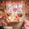 Cute Plush Pink Bow Door Curtain Kawaii Cutecore Room Decor 33" L X 35" W Fluffy Bowknot Purple Star Pentacle Garland Curtain for Women Bedroom Door