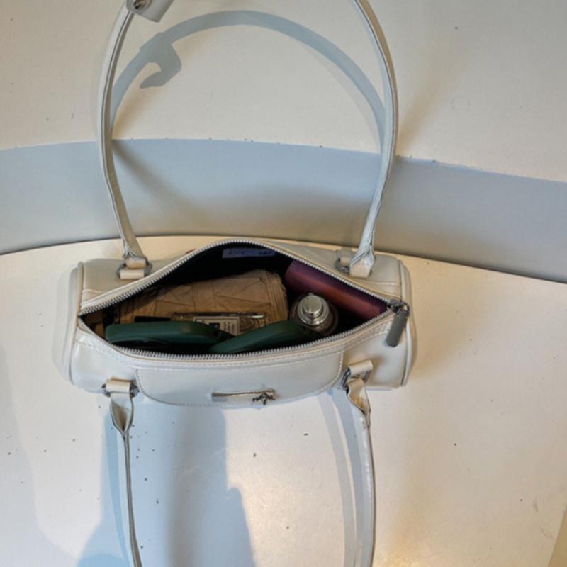 Urban Minimalist Bowling Handbag Women's Commuter Shoulder Crossbody Bag Stylish Chic Summer 2026 Synthetic Leather Pillow Bags