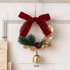 Christmas Jingle Bells Door Hanger Ornament Velvet Bow Pine Cone Bell Pendants For Christmas Decoration Christmas Gift Noel