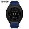 SANDA 6303 Daily Fashion Men's Digital Watch TPU Strap ABS Case Waterproof Casual Sporty Male Multifunction Timepiece Clock Gift