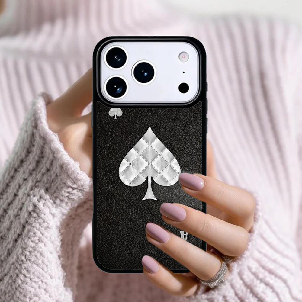 Spades Poker Play Cards Ace Art Phone Case For Apple iPhone 17 Air 16E 15 14 Plus 13 12 11 Pro Max Mini Funda Cover