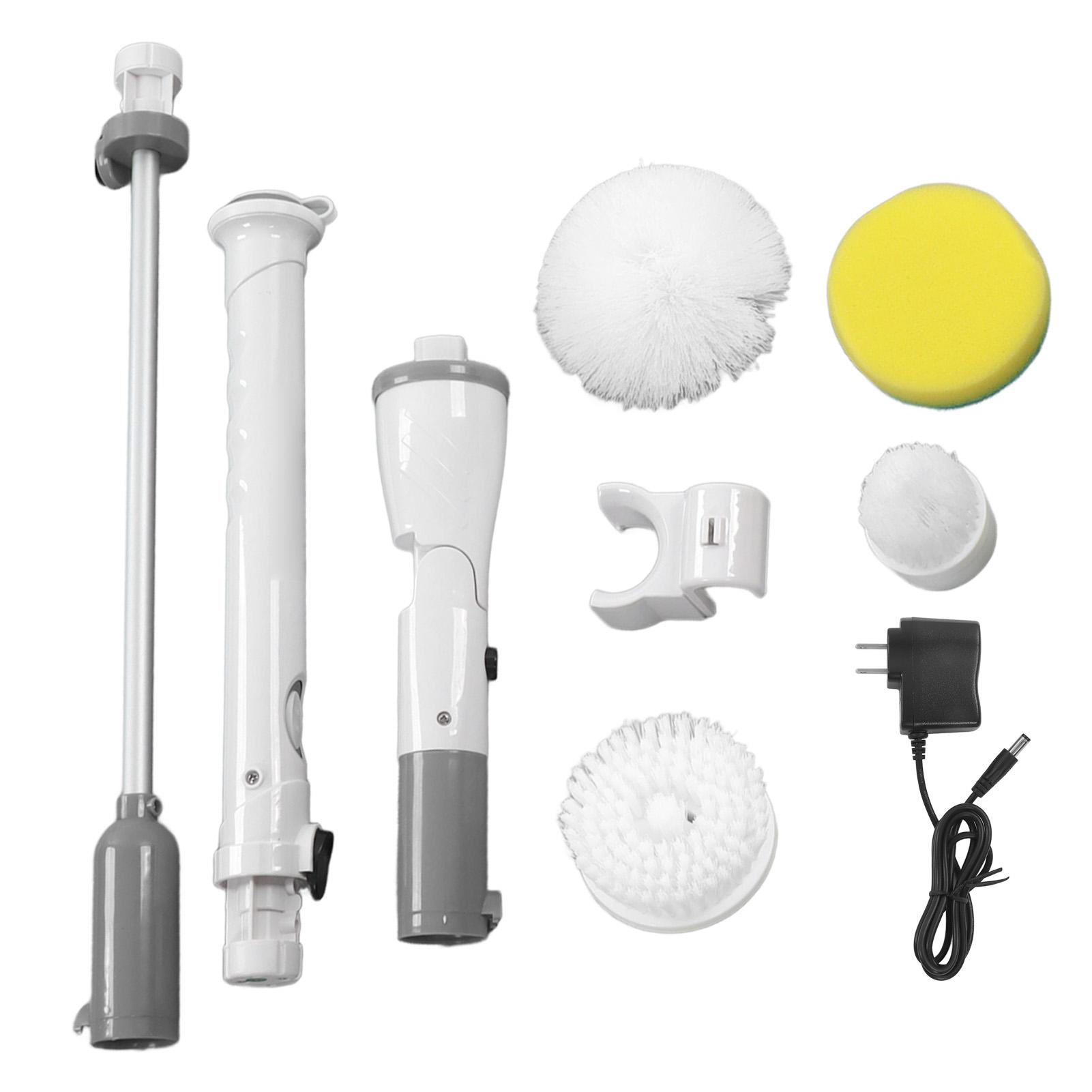 

Электрическая скрубберная машина с отжимом, беспроводная электрическая щетка для уборки с длинной ручкой, щетка для пола в ванной комнате 100240В серый