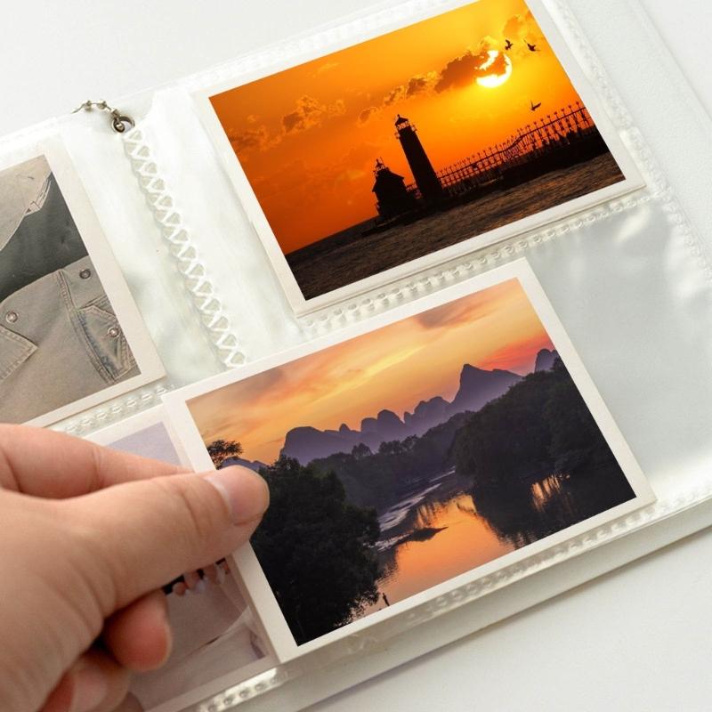 Mini Photo Album 3 inch 36 Sheets Hollow Heart Mini Card Organizer Bag for Children Girls Boys Holiday Birthday Gift