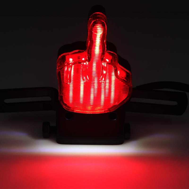 Universal Fun Motorrad Bremslicht Hinten Kennzeichen Rücklicht Retro Rot Rücklicht Rot LED Brems Zeichen
