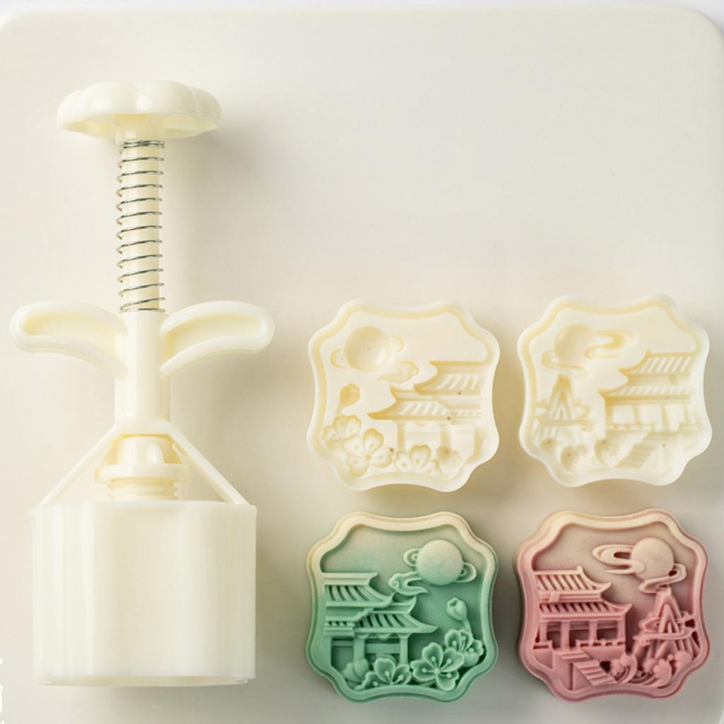 Traditional Pastries Cookie Stamp Hand Pressed Mooncakes Mold Bean Pastes Cake Bakewares Dessert Mould for Cooking Lover