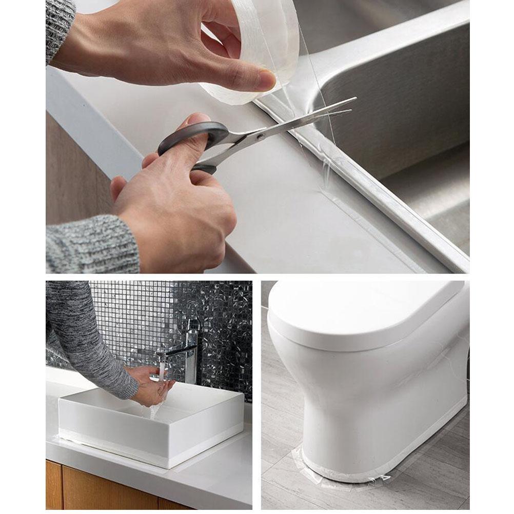 Kitchen Sink Waterproof Mildew Strong Self Adhesive Transparent Tape Bathroom Pool Water Sealing Tap