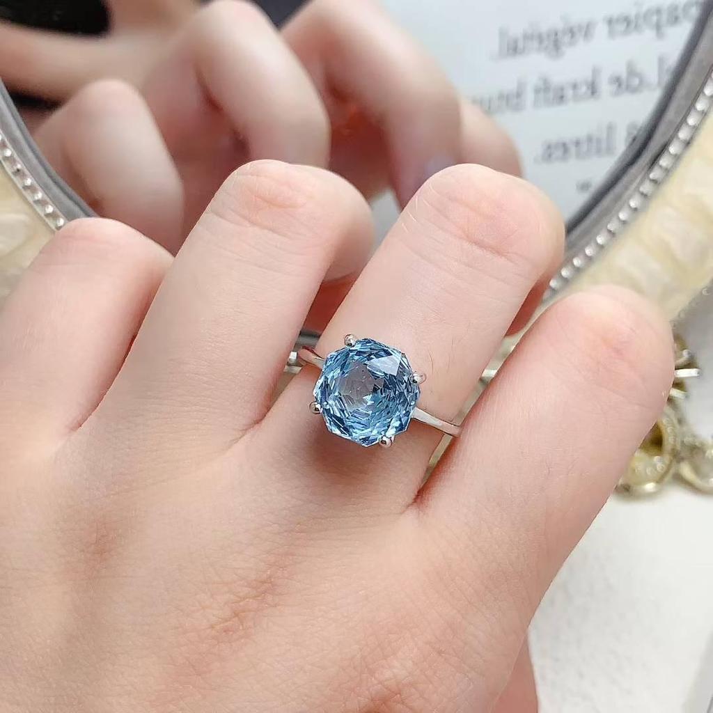 18K Gold Inlaid Amethyst & Citrine Ring, 925 Silver Electroplated, Rose Cut Faceted for Index Finger.