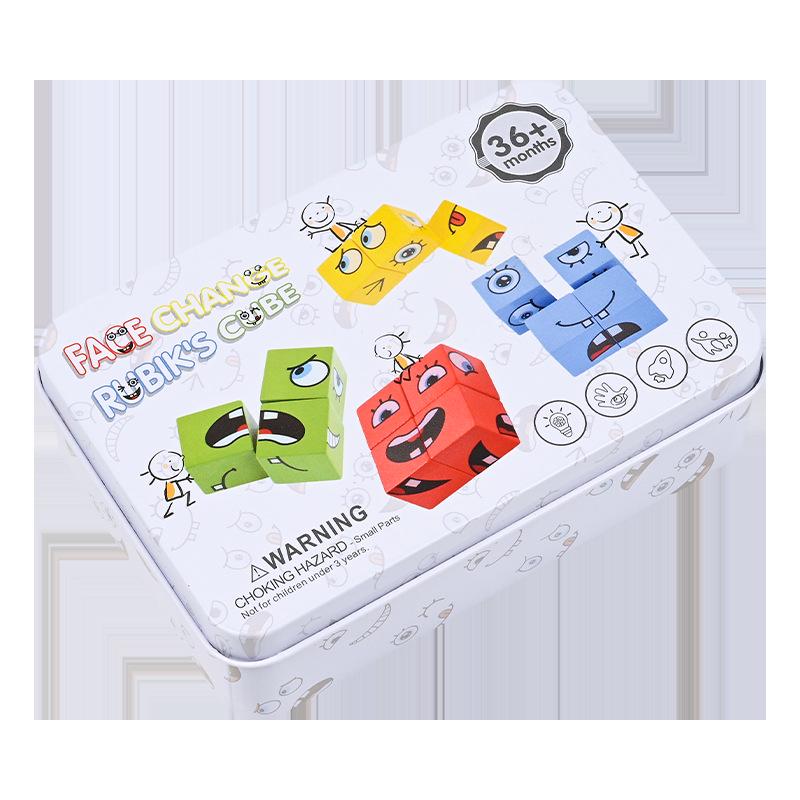 Face-Changing Magic Cube Game: Educational Toys for Ages 3-5, Enhances Logic, Observation, and Concentration, Perfect for Parent-Child Interaction.