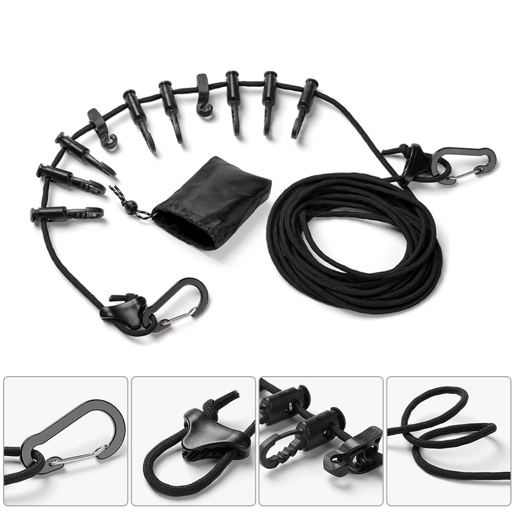 Outdoor Camping 4.3m Hanging Rope Camping Accessories Multi-purpose Clothesline Adjustable Anti-slip Canopy Hanging Rope