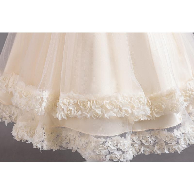 Girls Short Sleeve Tulle Sequin Princess Dress For Birthday Party