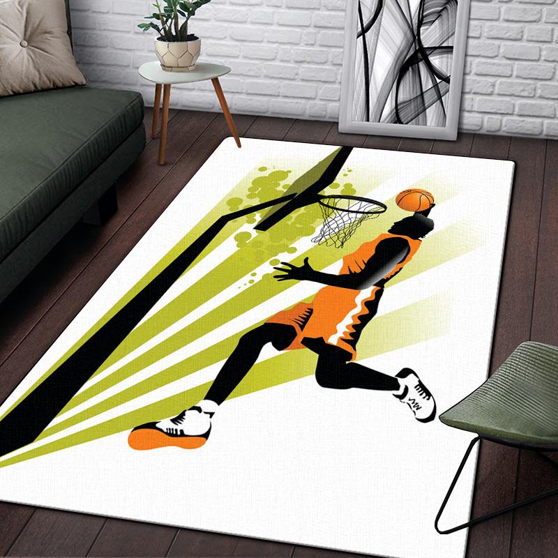 Basketball Large Rug for Living Room 3D Printing Carpet Bedroom Area Rug Bathmat Soft Rug Home Decoration Table Mat Pet Mat